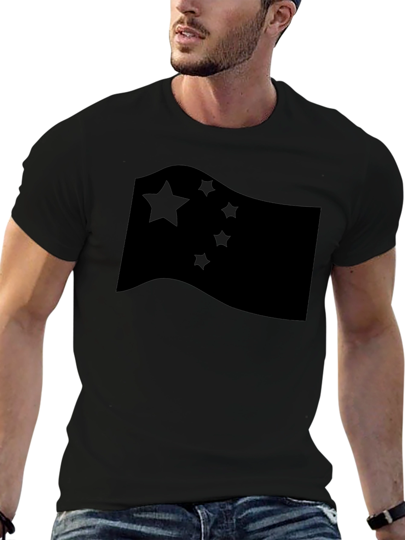 China Flag Graphic T-Shirt Crew Neck Casual Style