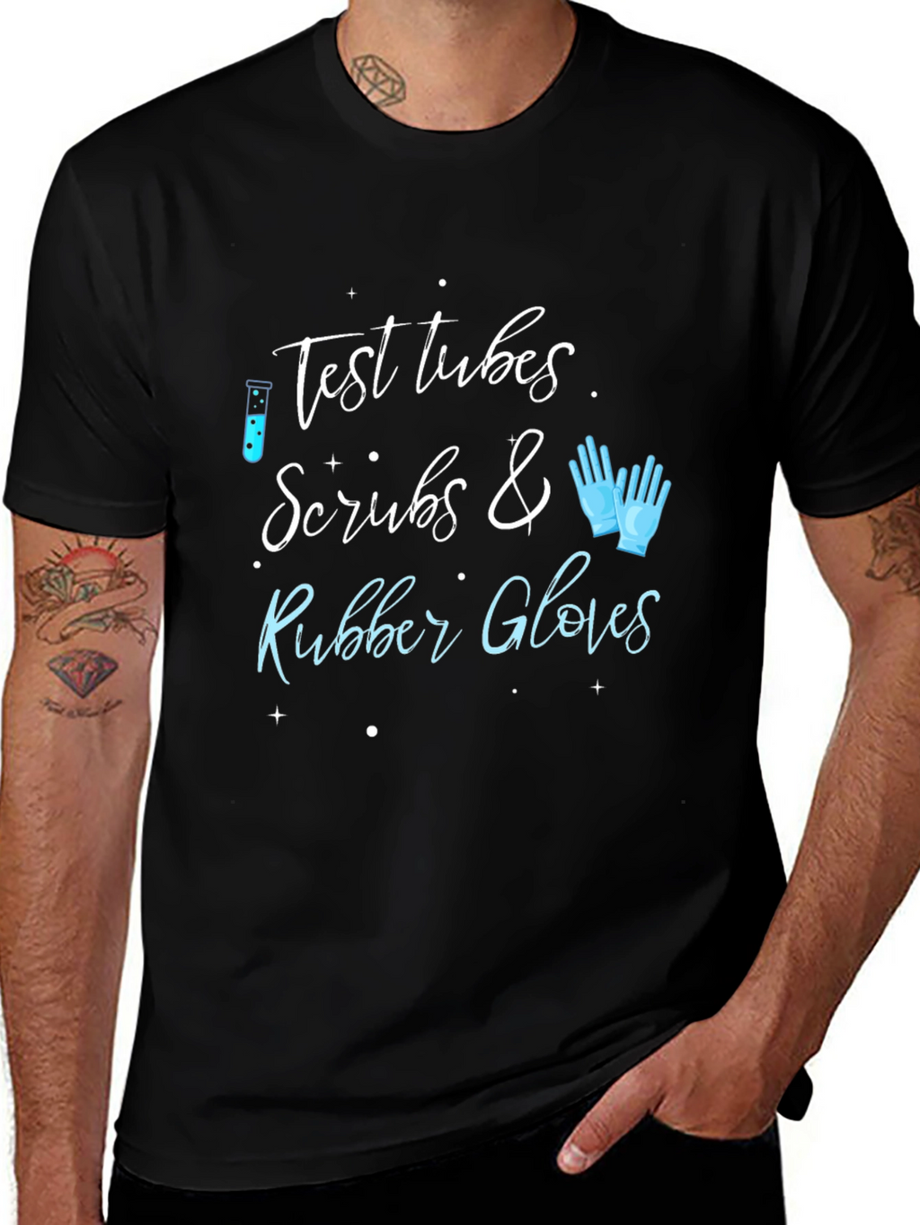 Test Tubes Scrubs & Rubber Gloves Graphic Tee