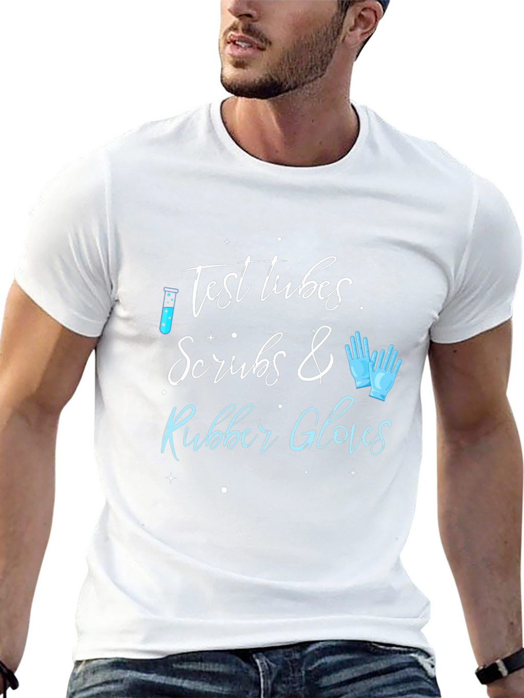 Test Tubes Scrubs & Rubber Gloves Graphic Tee
