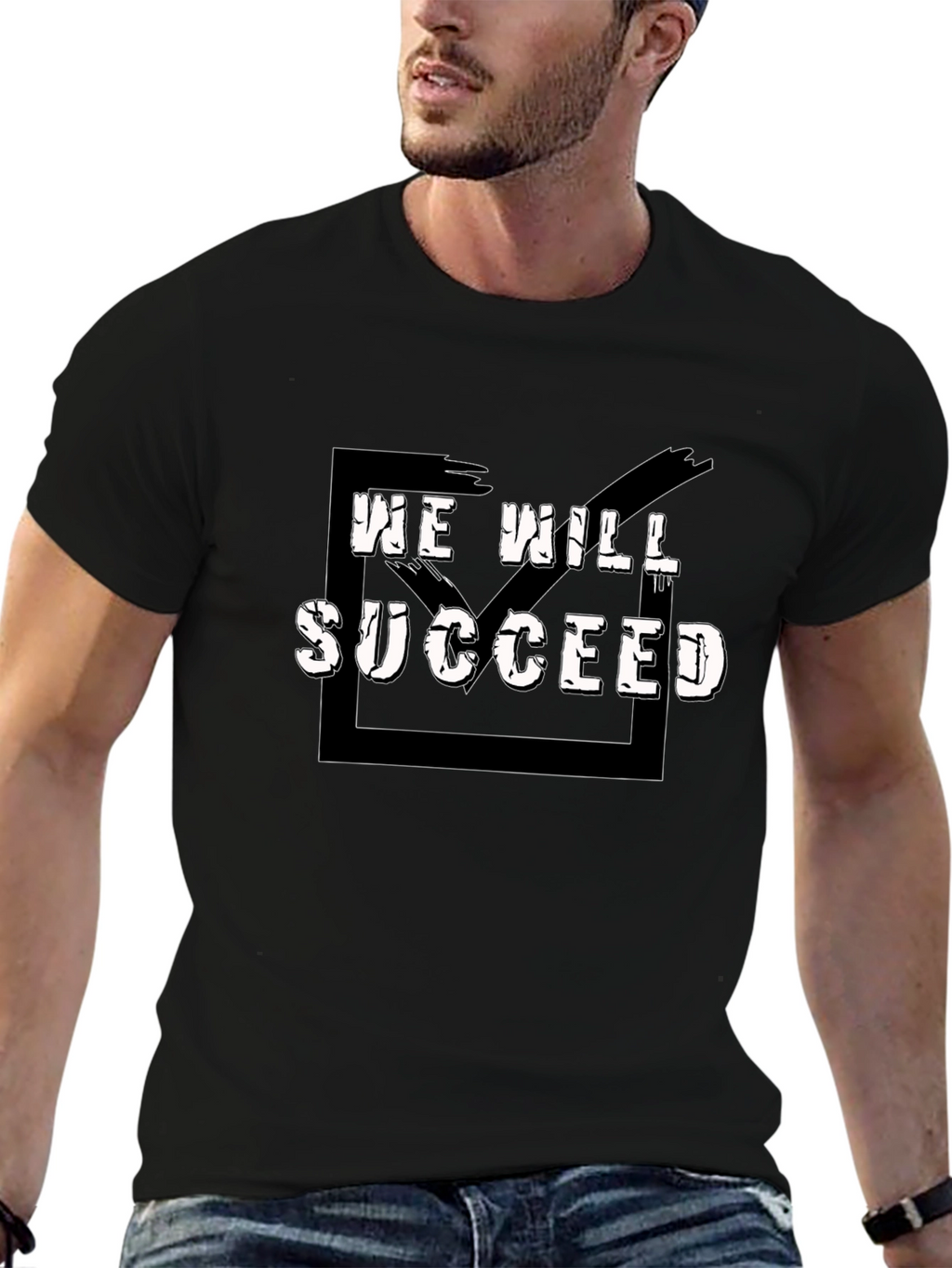 We Will Succeed Graphic Tee - Black Casual T-Shirt