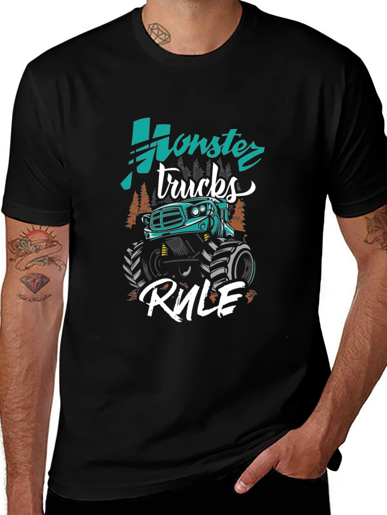 Monster Truck Rule Black T-Shirt