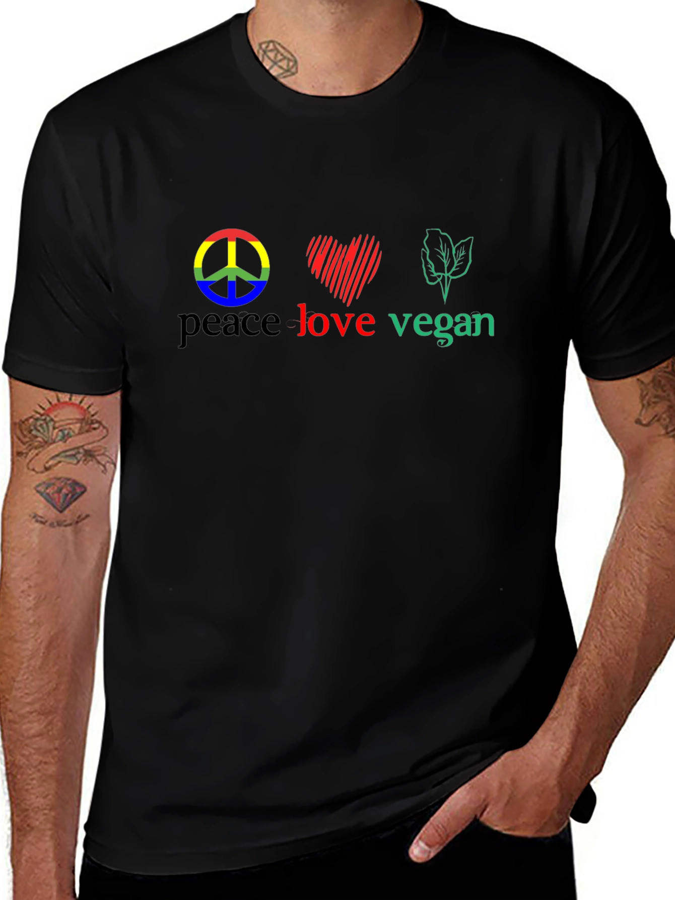 Peace Love Vegan Graphic Tee