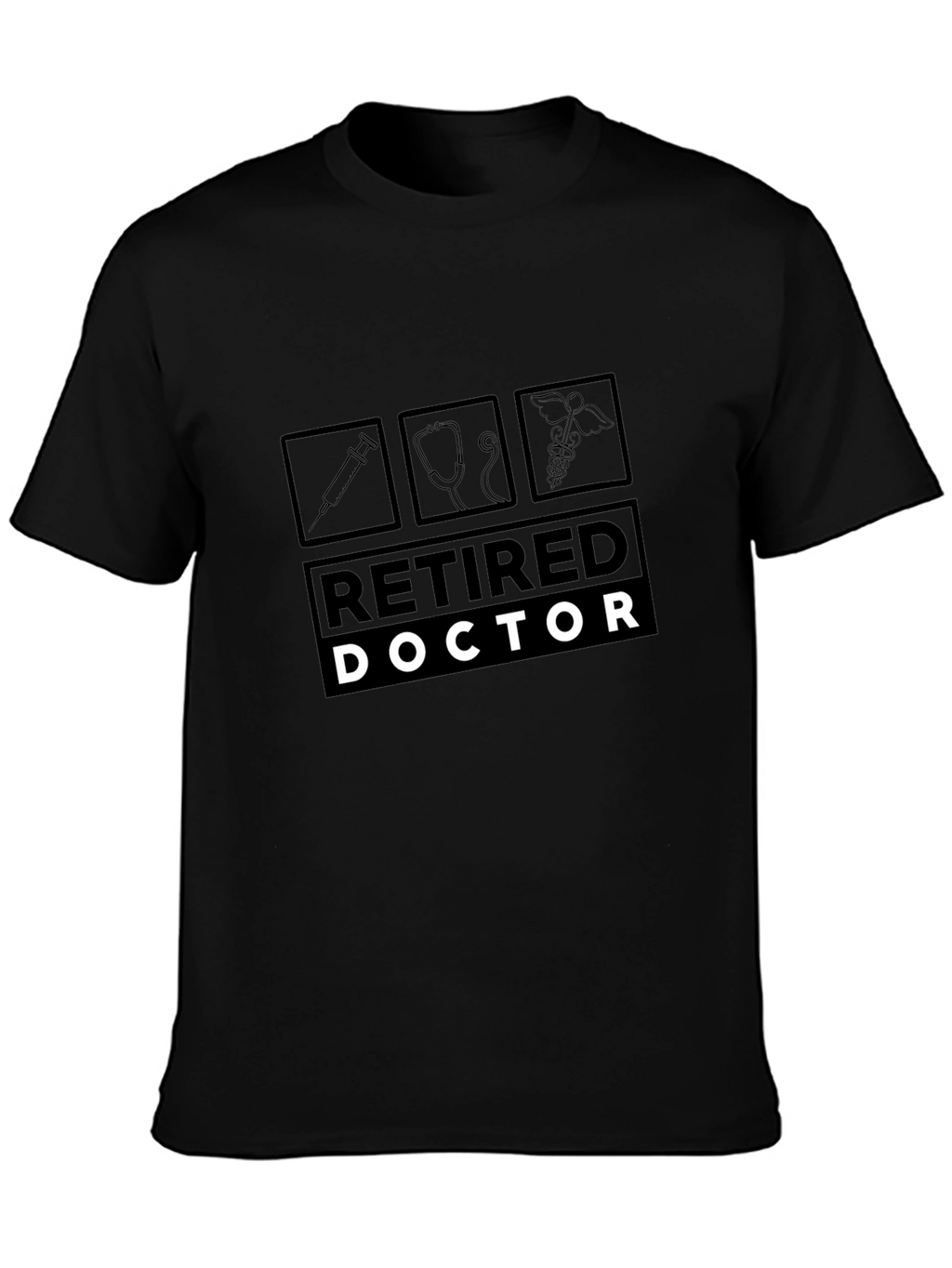 Retired Doctor Black T-Shirt