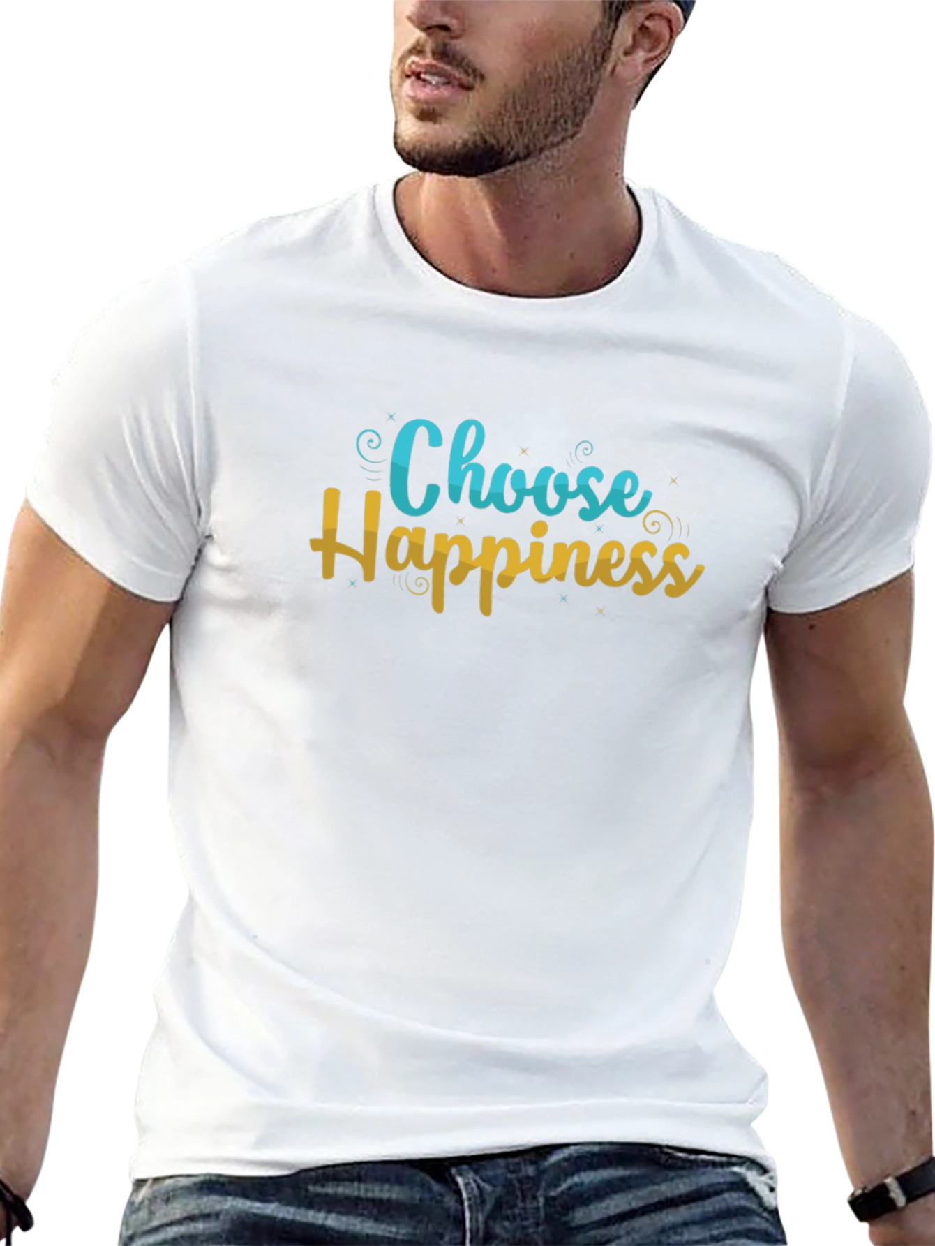 Choose Happiness Graphic Black T-Shirt