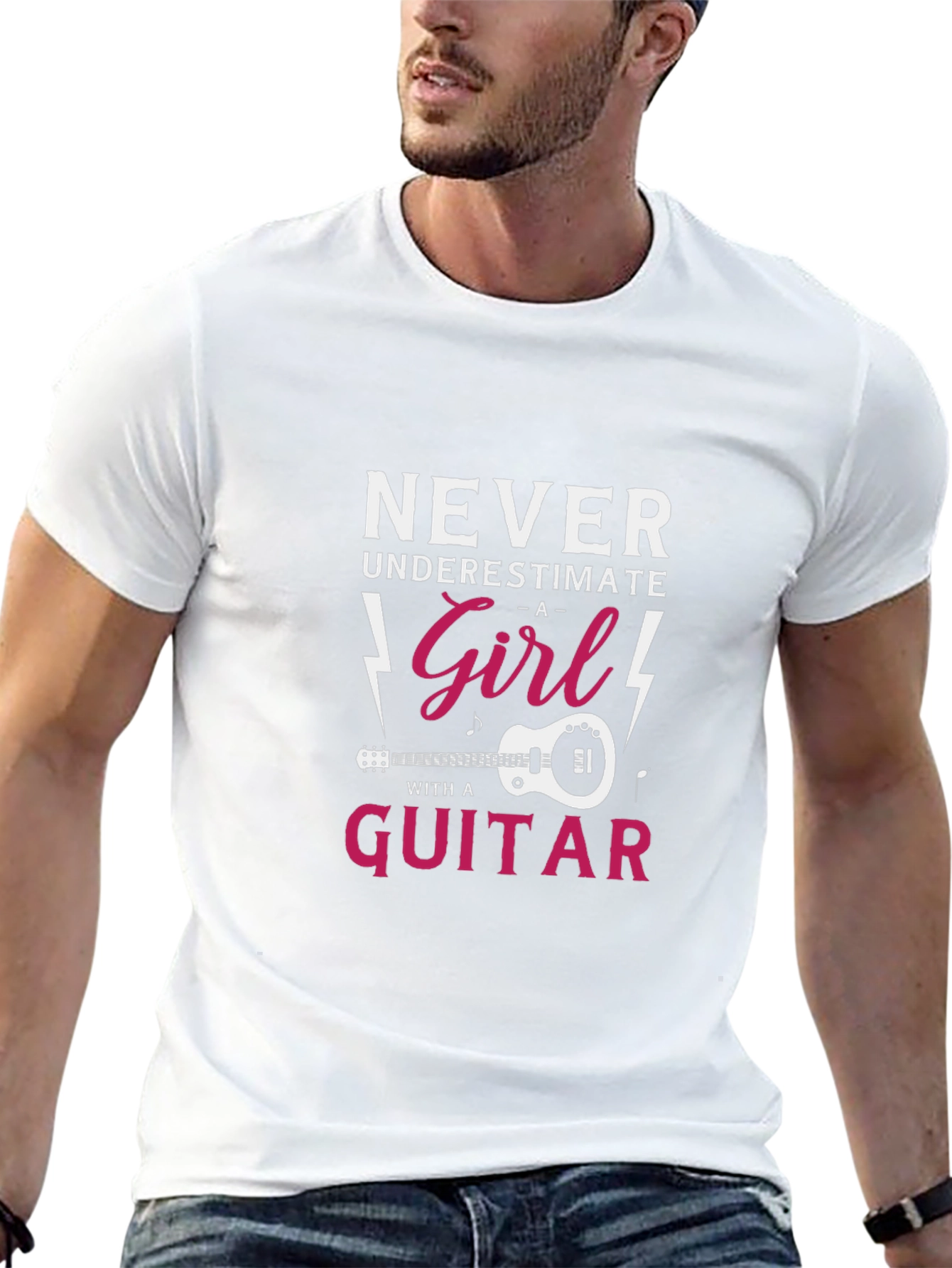 Never Underestimate A Girl With A Guitar T-Shirt