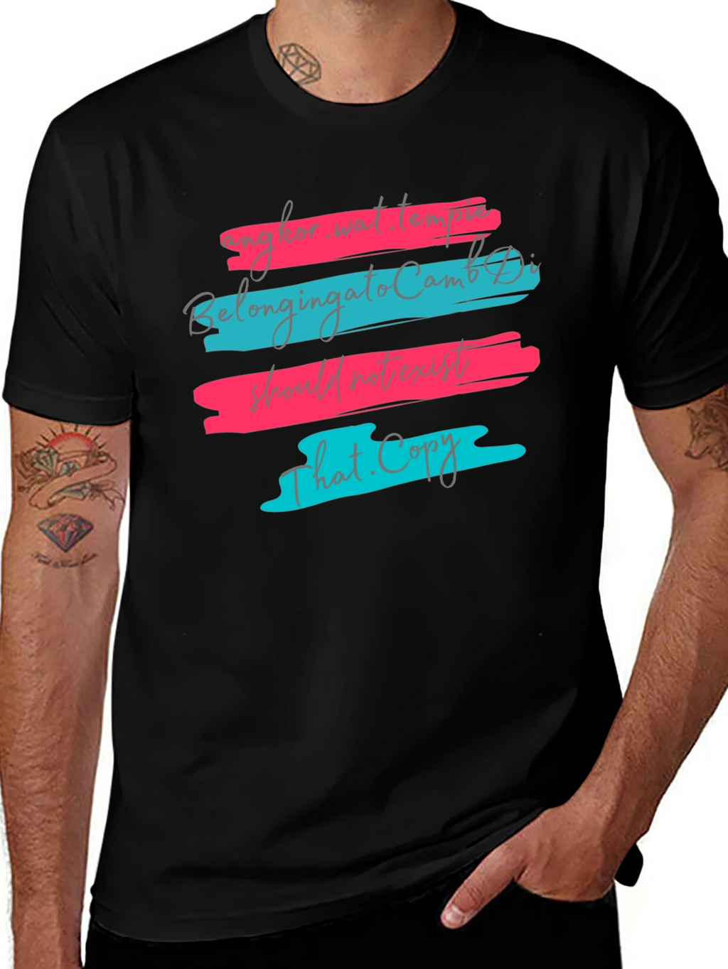 Trendy Graphic Tee: Brushstroke Script Design