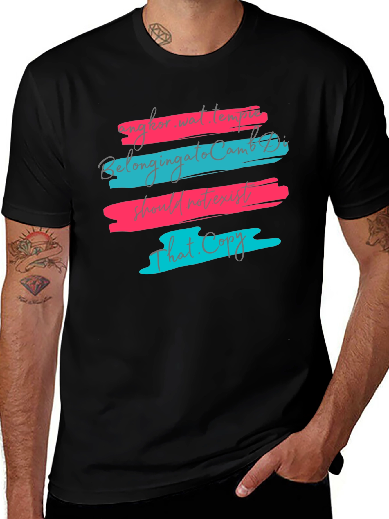 Trendy Graphic Tee: Brushstroke Script Design