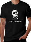Totally Depressed Graphic T-Shirt - Skull Design