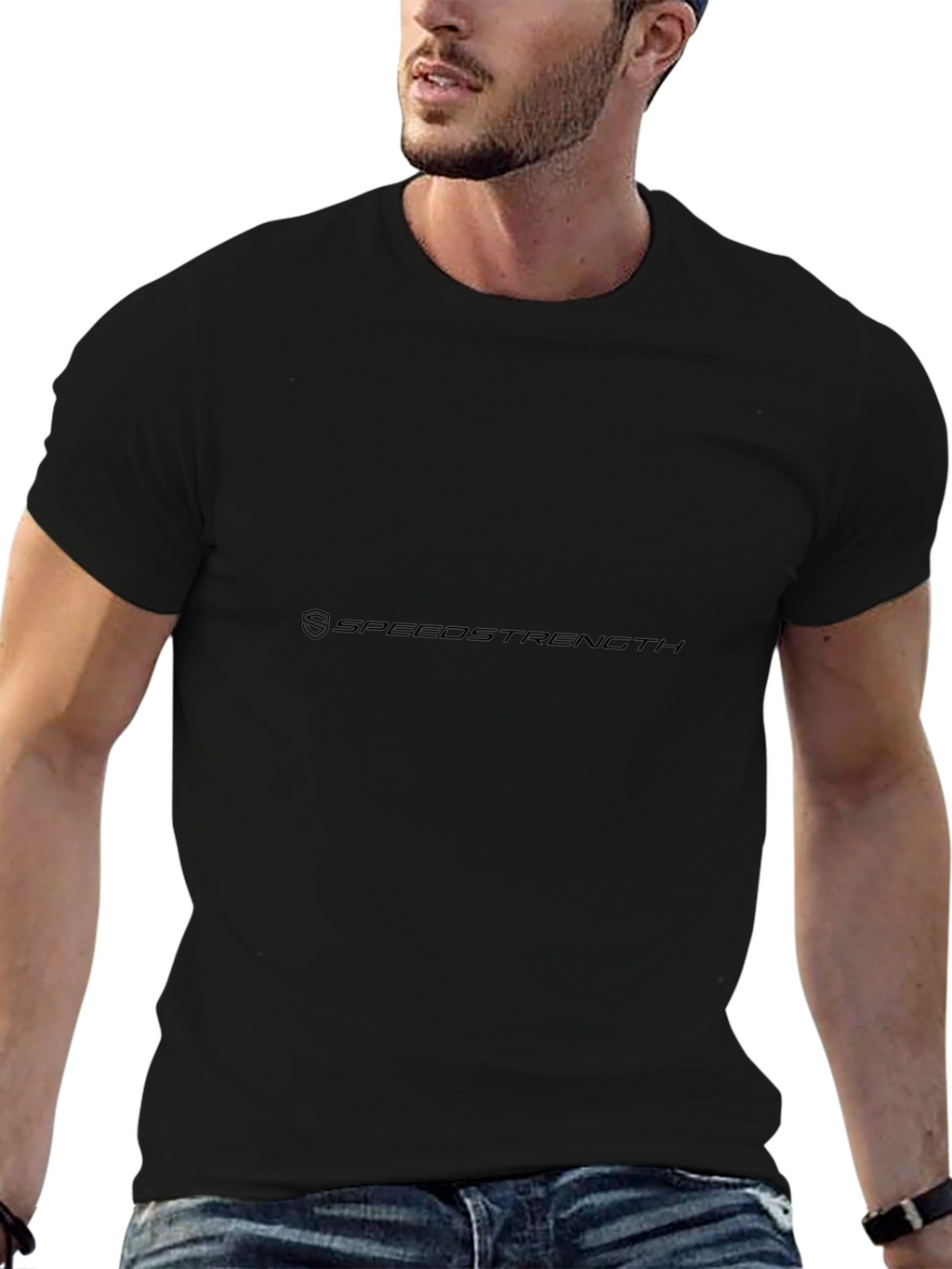 Mens Black Speedstrength Graphic T-Shirt