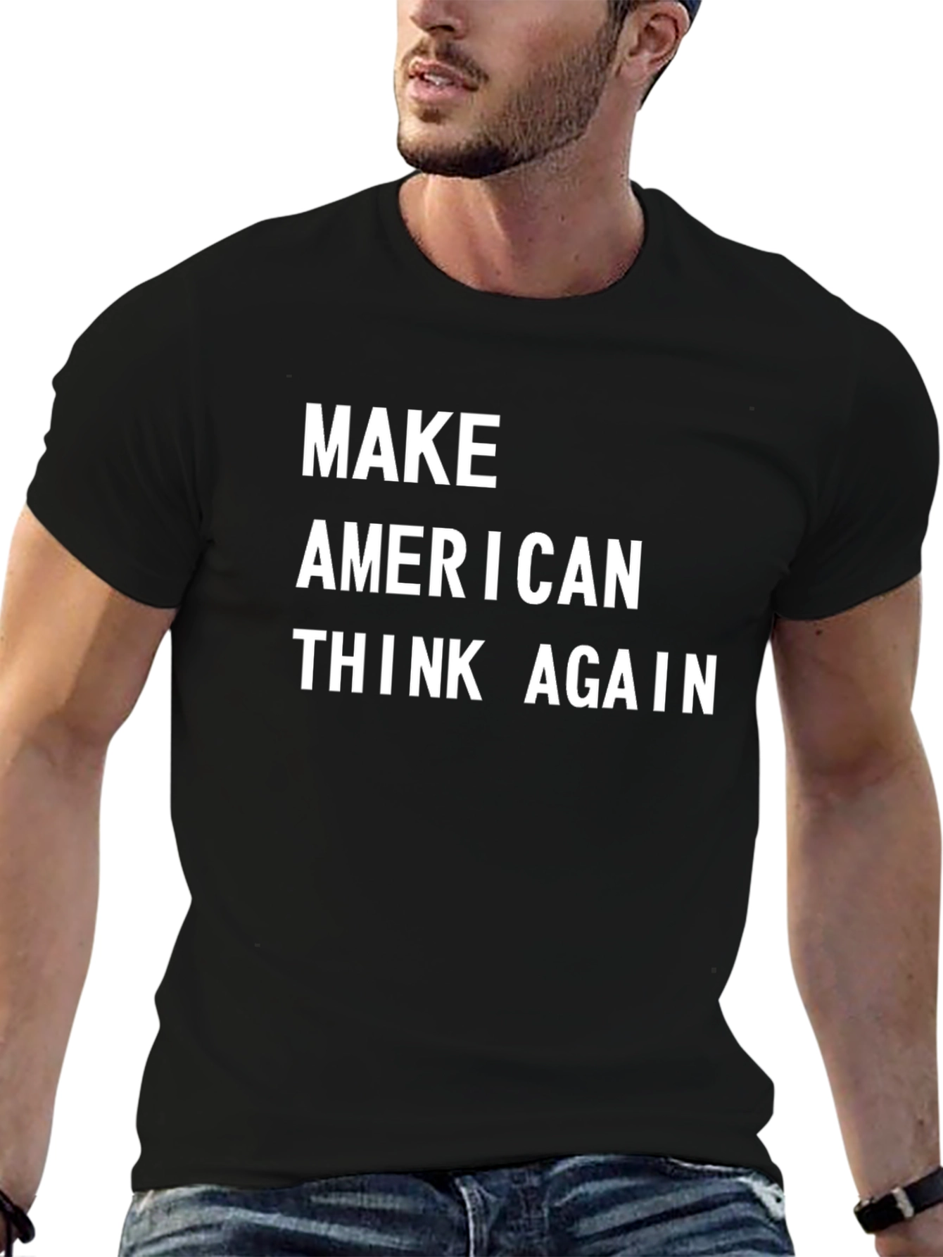 Make American Think Again Graphic Tee - Black