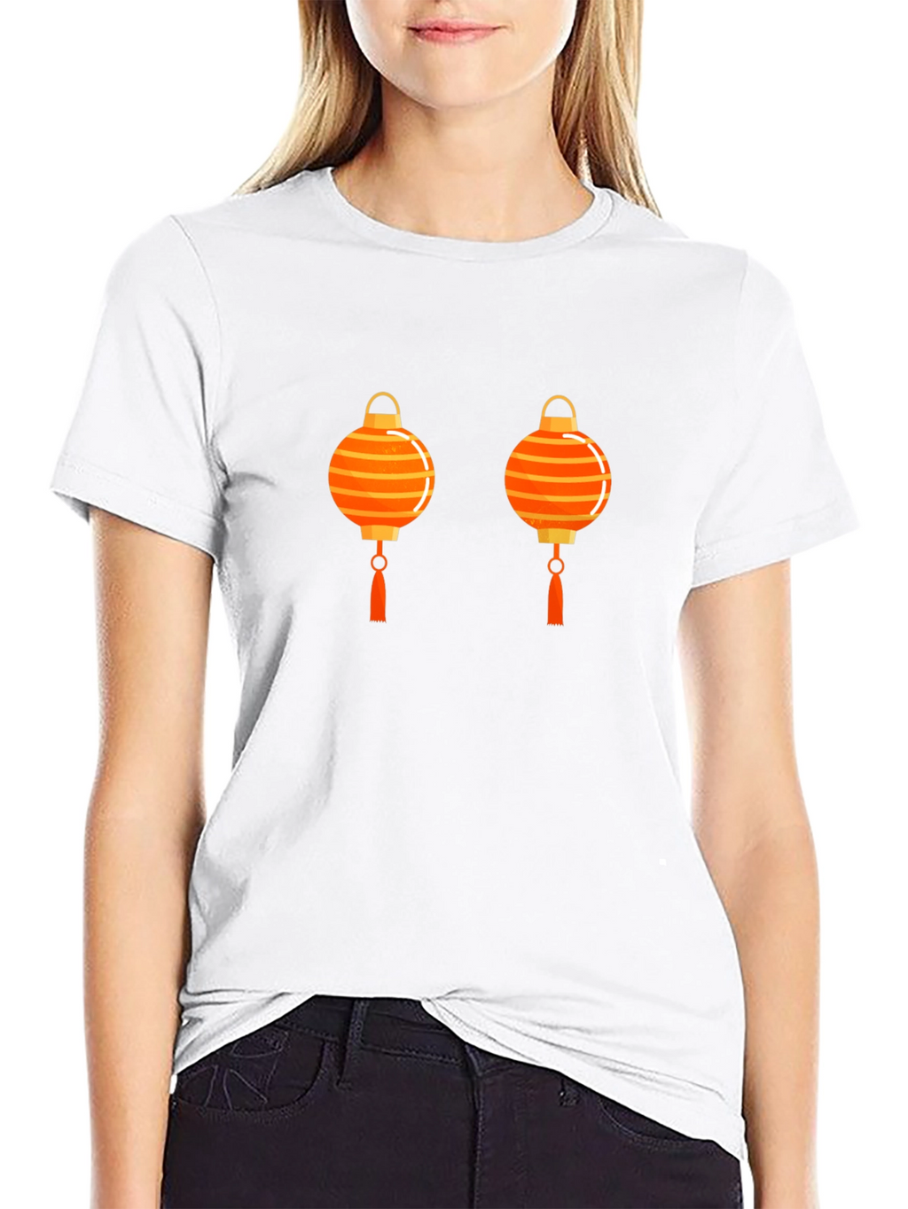 Lantern Graphic Tee - Casual Black T-Shirt
