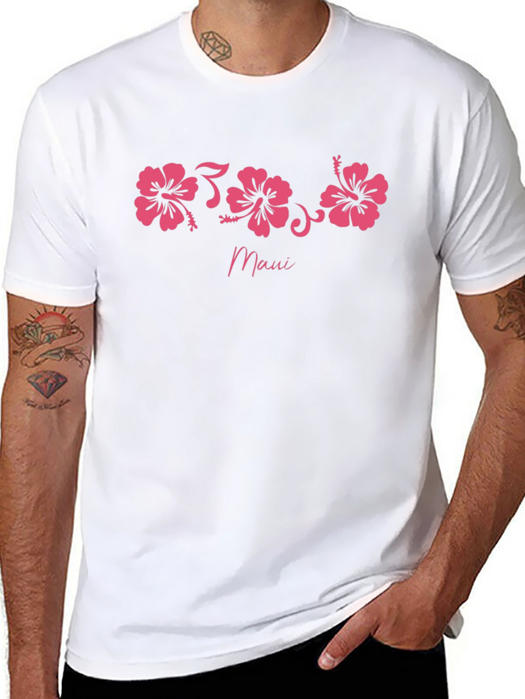 Maui Hibiscus Flower Graphic T-Shirt