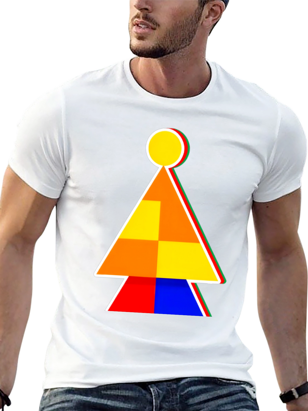 Abstract Geometric Graphic Print Tee