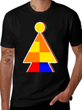 Abstract Geometric Graphic Print Tee