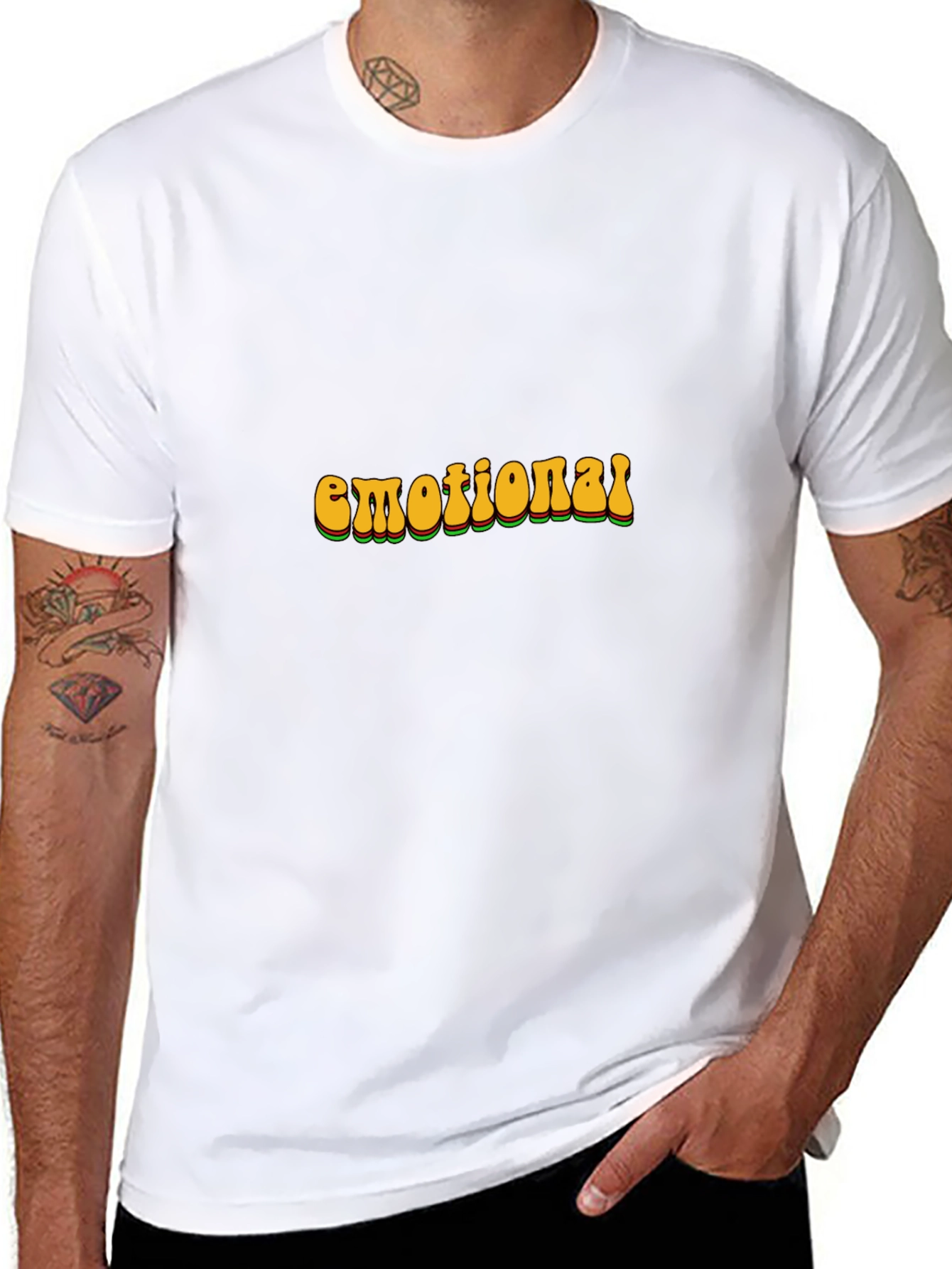 Retro Emotional Graphic T-Shirt - Black