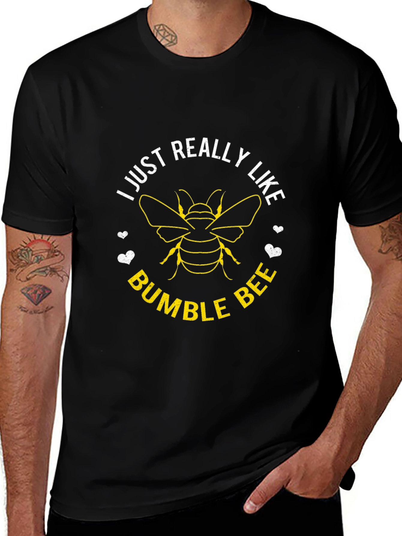 I Just Really Like Bumble Bees T-Shirt - Black