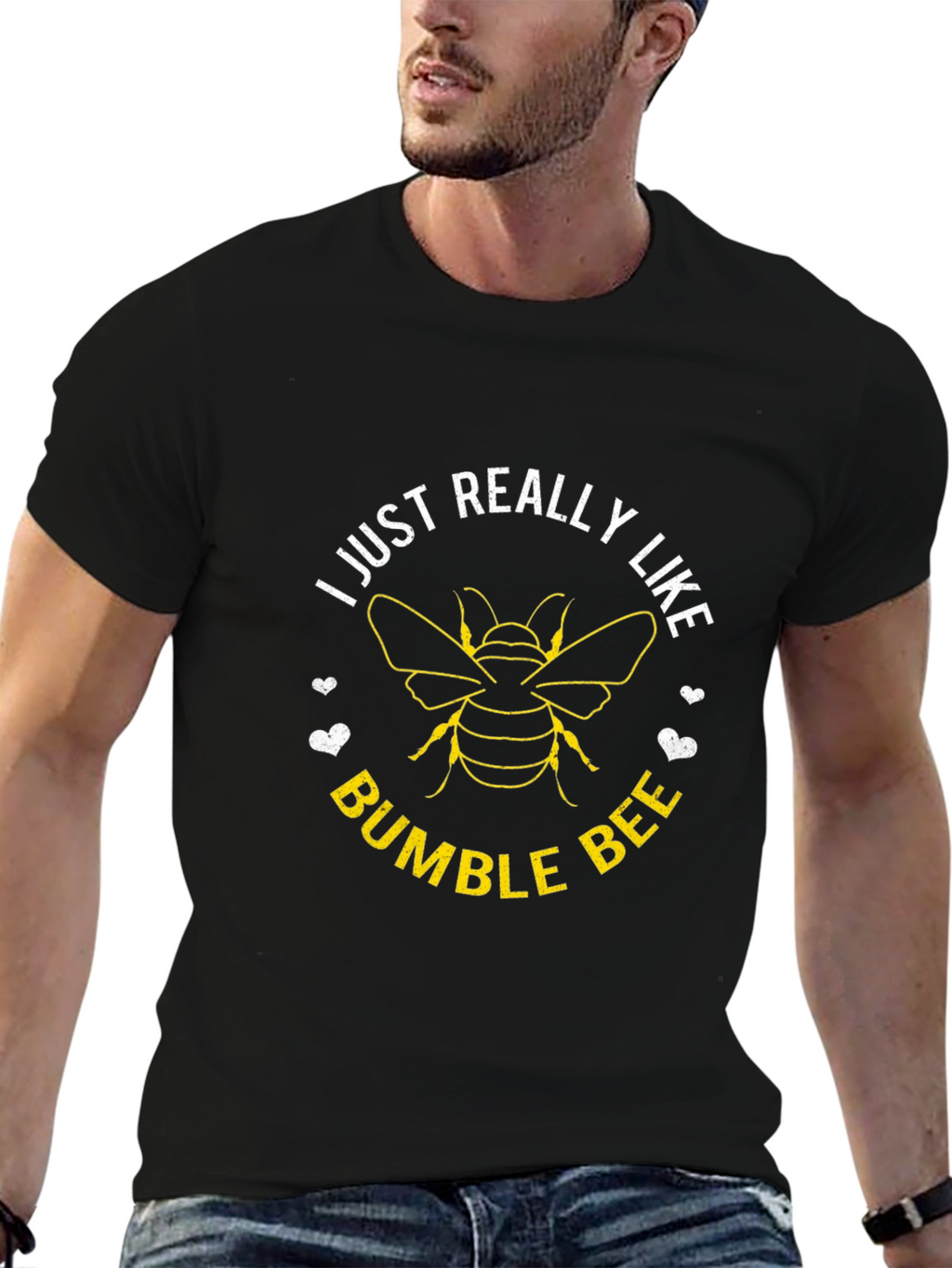 I Just Really Like Bumble Bees T-Shirt - Black