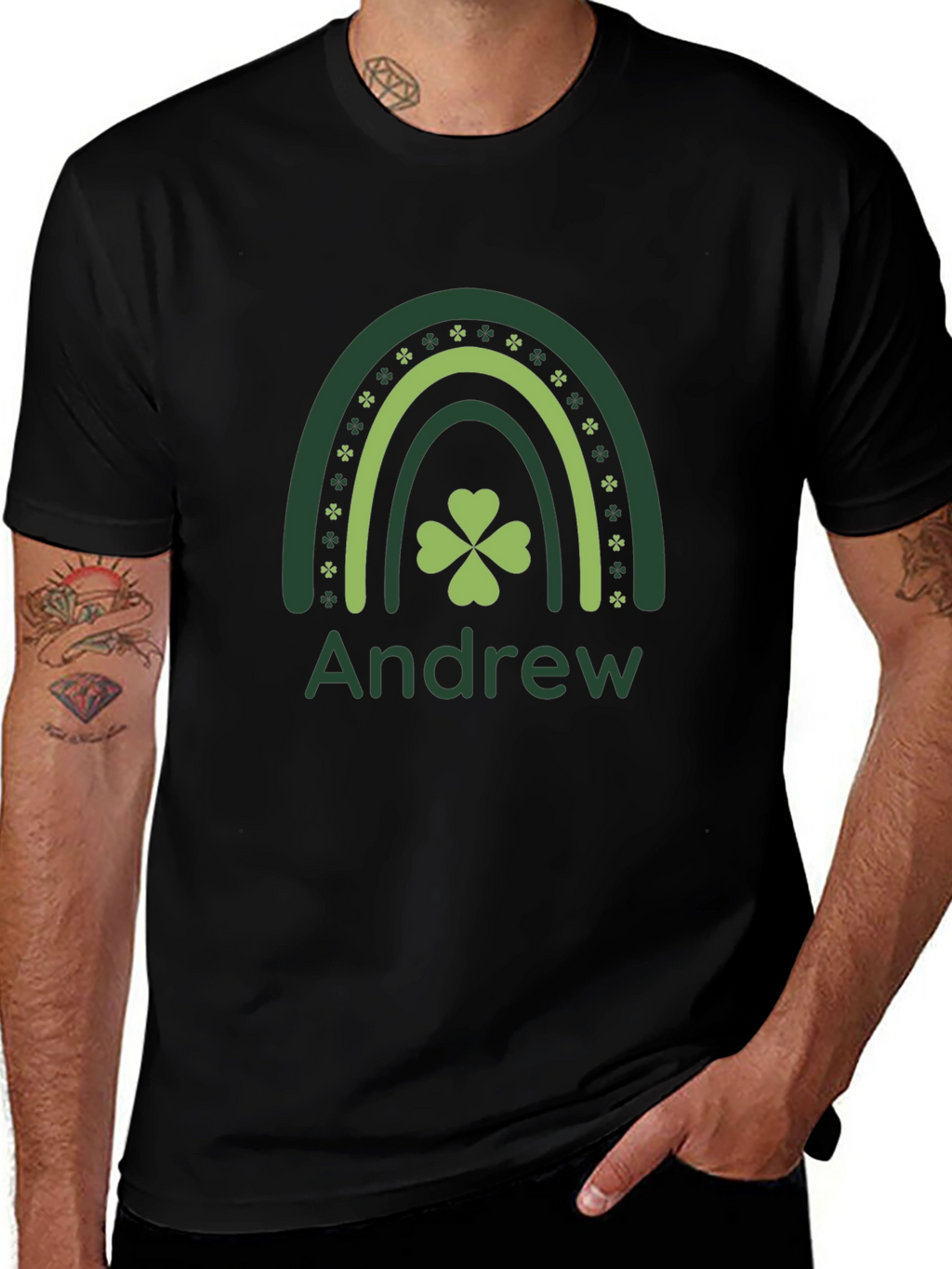 St. Patricks Day Andrew Rainbow Shamrock T-Shirt