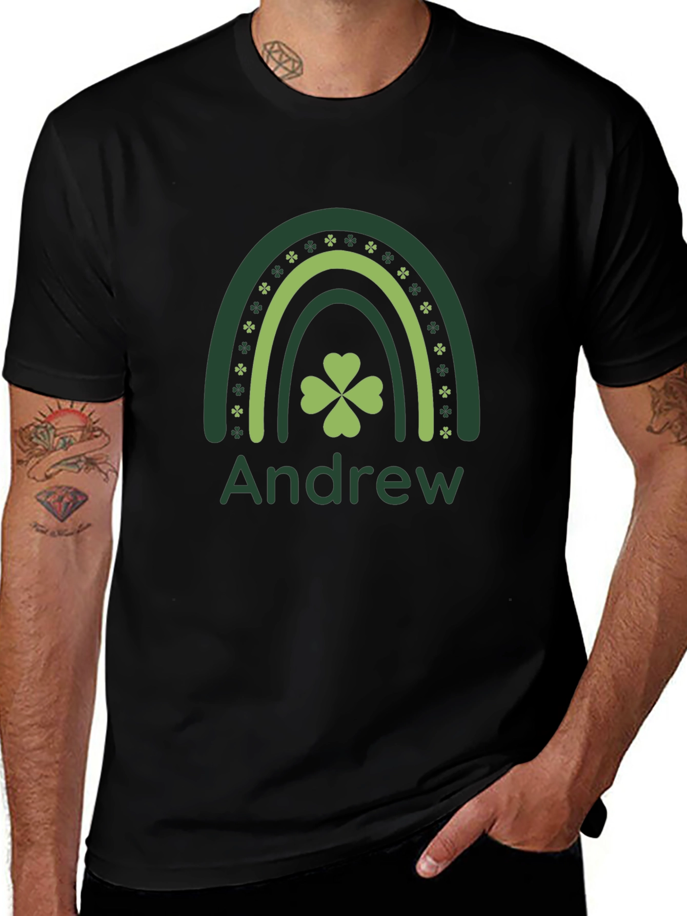 St. Patricks Day Andrew Rainbow Shamrock T-Shirt