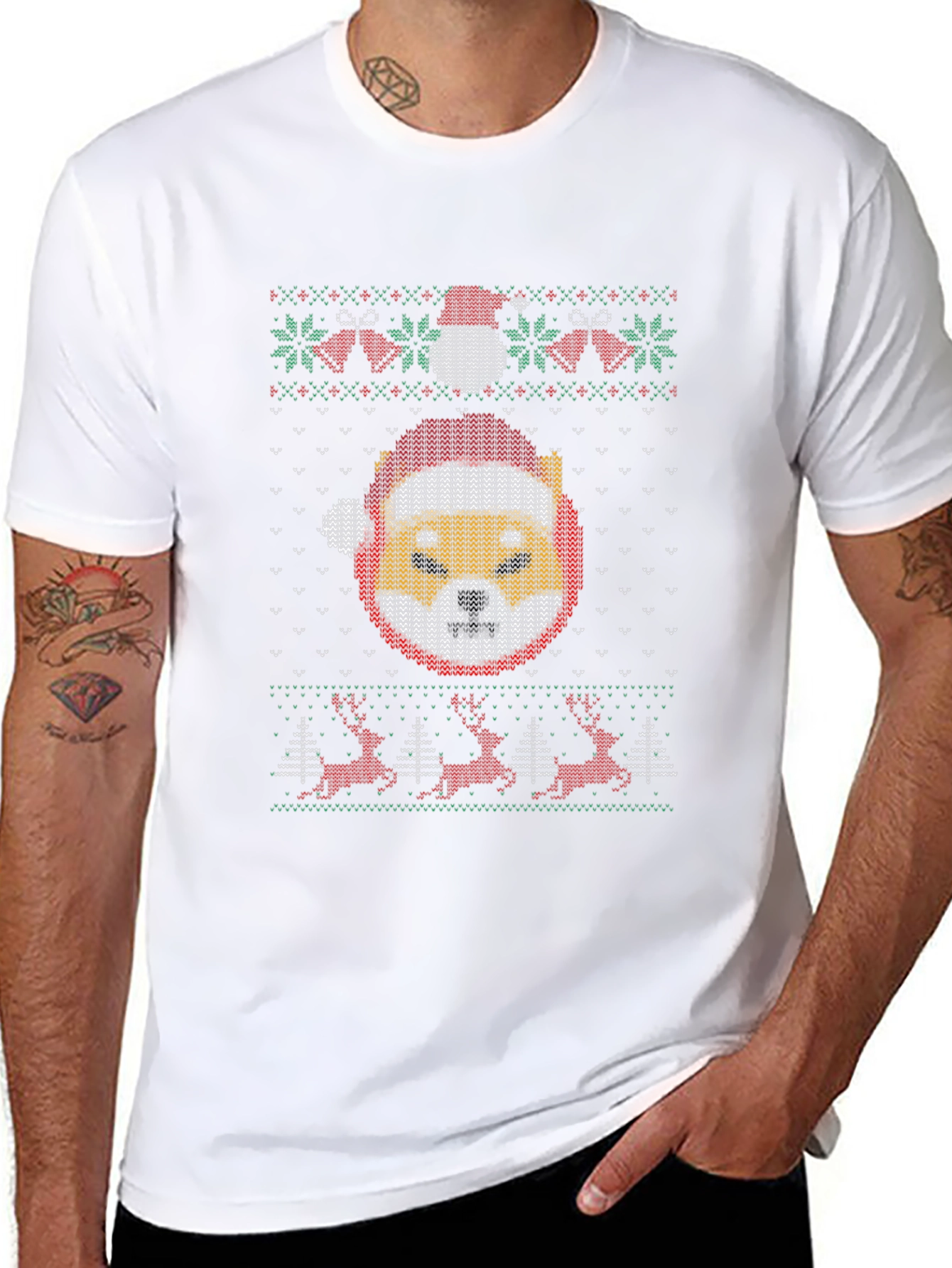 Festive Shiba Inu Christmas Sweater T-Shirt