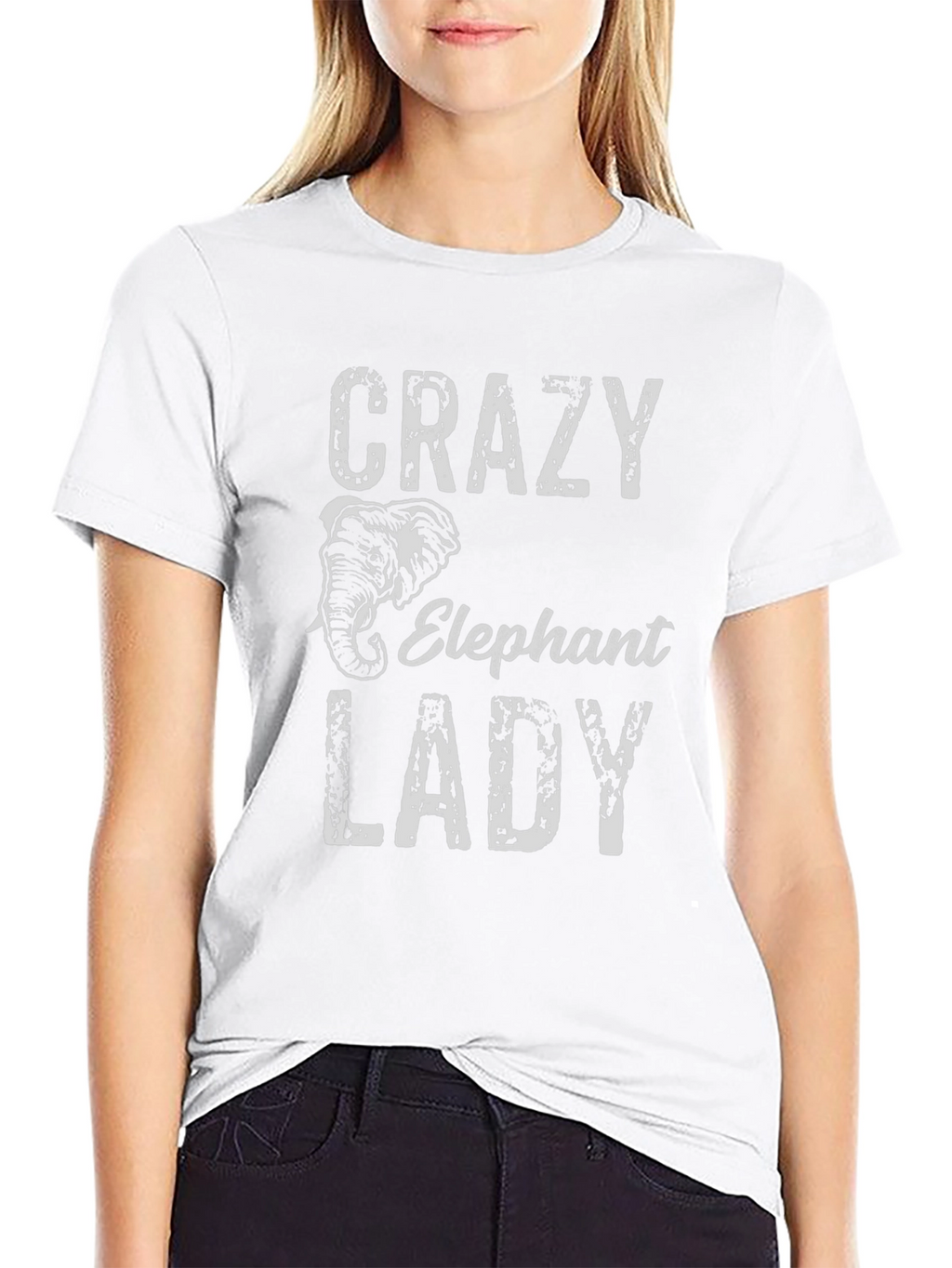 Crazy Elephant Lady Black T-Shirt