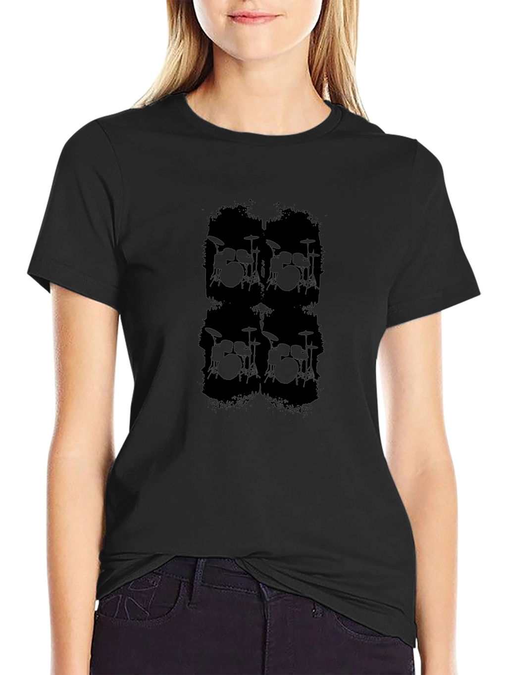 Drum Kit Graphic Black T-Shirt