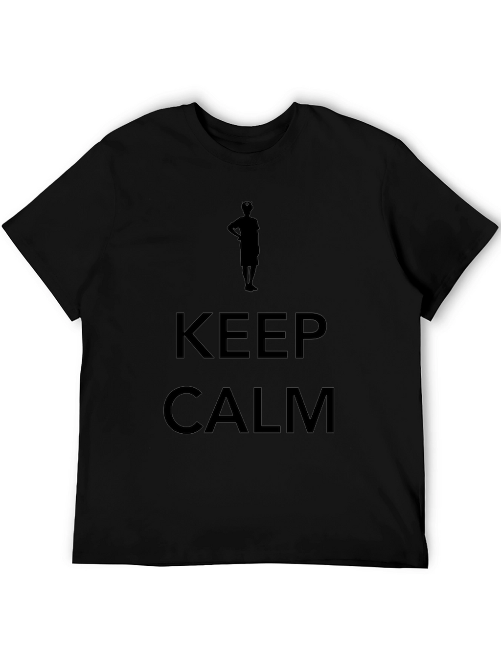 Mens Keep Calm Graphic Print Black T-Shirt