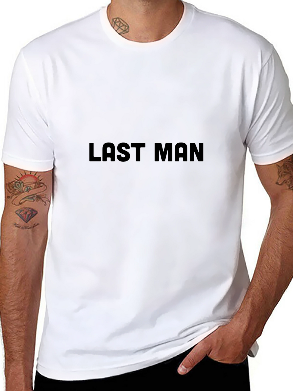 Mens Black Last Man Graphic Tee - Casual Style