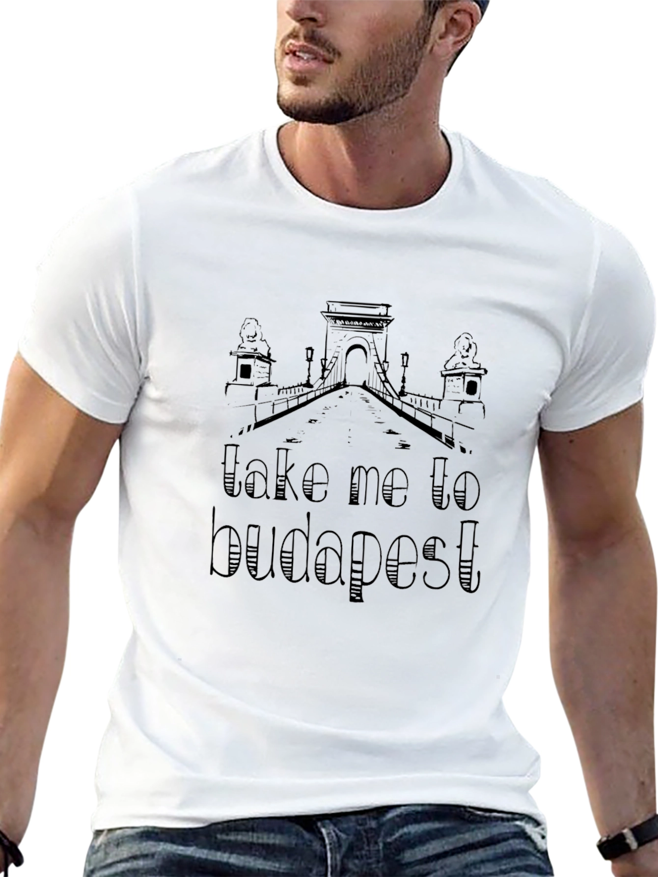 Take Me To Budapest Black Graphic T-Shirt