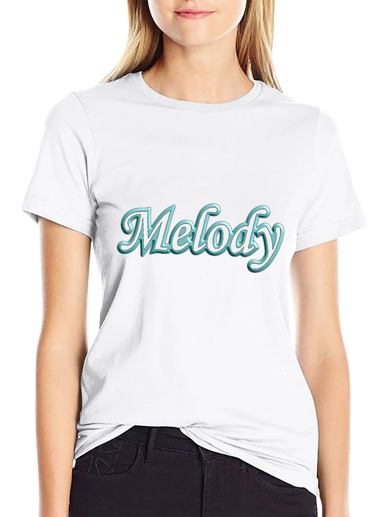 Melody Graphic Tee - Trendy Black T-Shirt