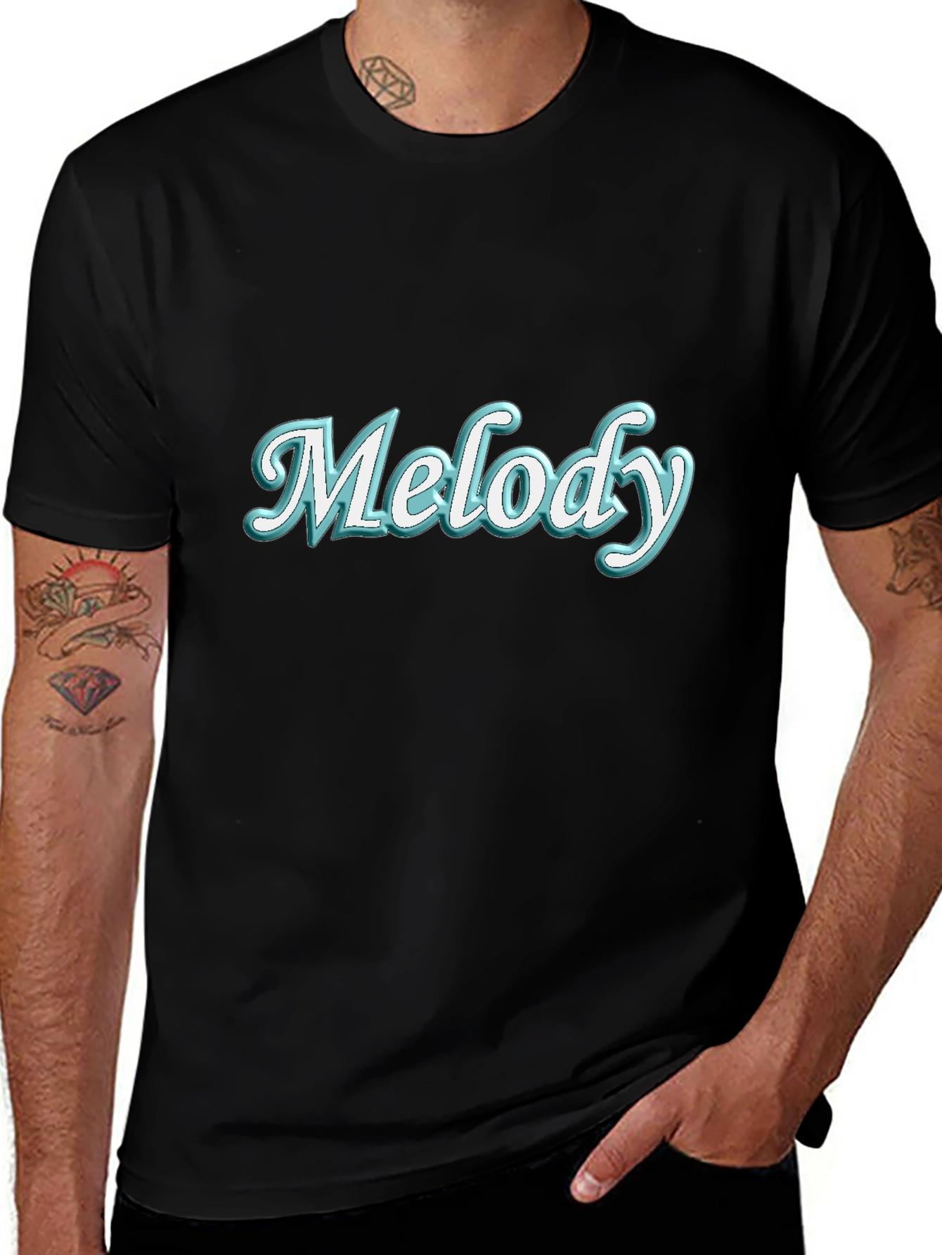 Melody Graphic Tee - Trendy Black T-Shirt