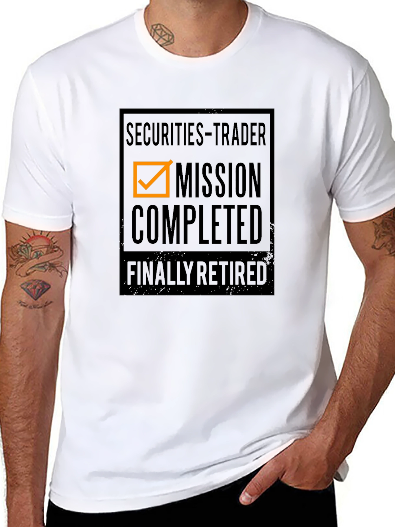Securities Trader Retirement T-Shirt - Mission Completed