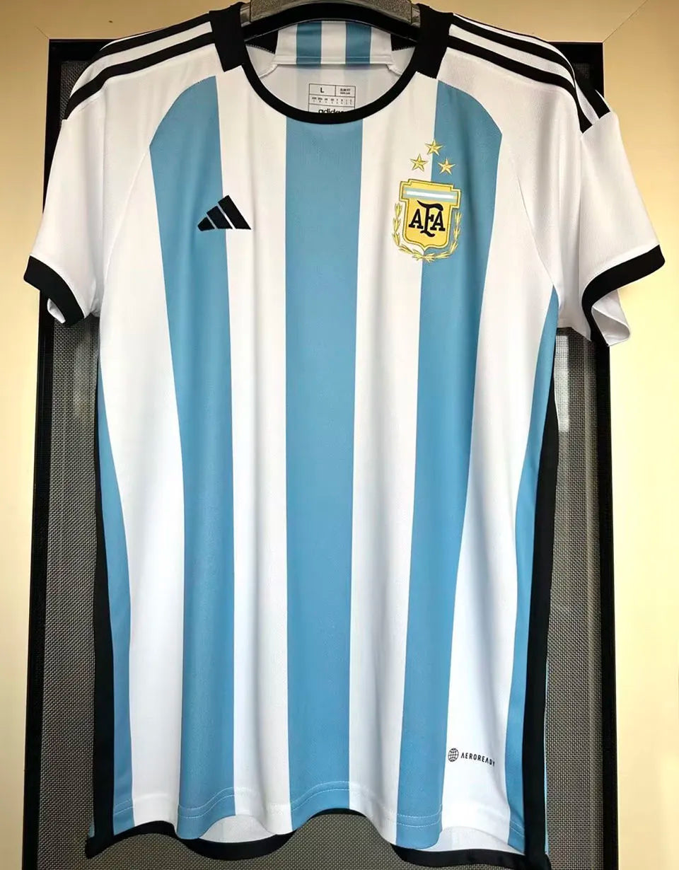 CAMPEONES DEL MUNDO 3 Stars Argentina 1:1 Home Fans Jersey (3 Stars 3星) 2022/23 ★★ Back