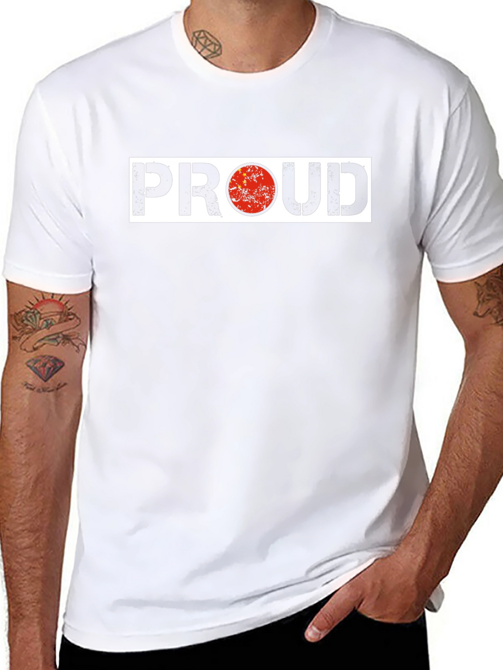 Proud China Flag Graphic Black T-Shirt