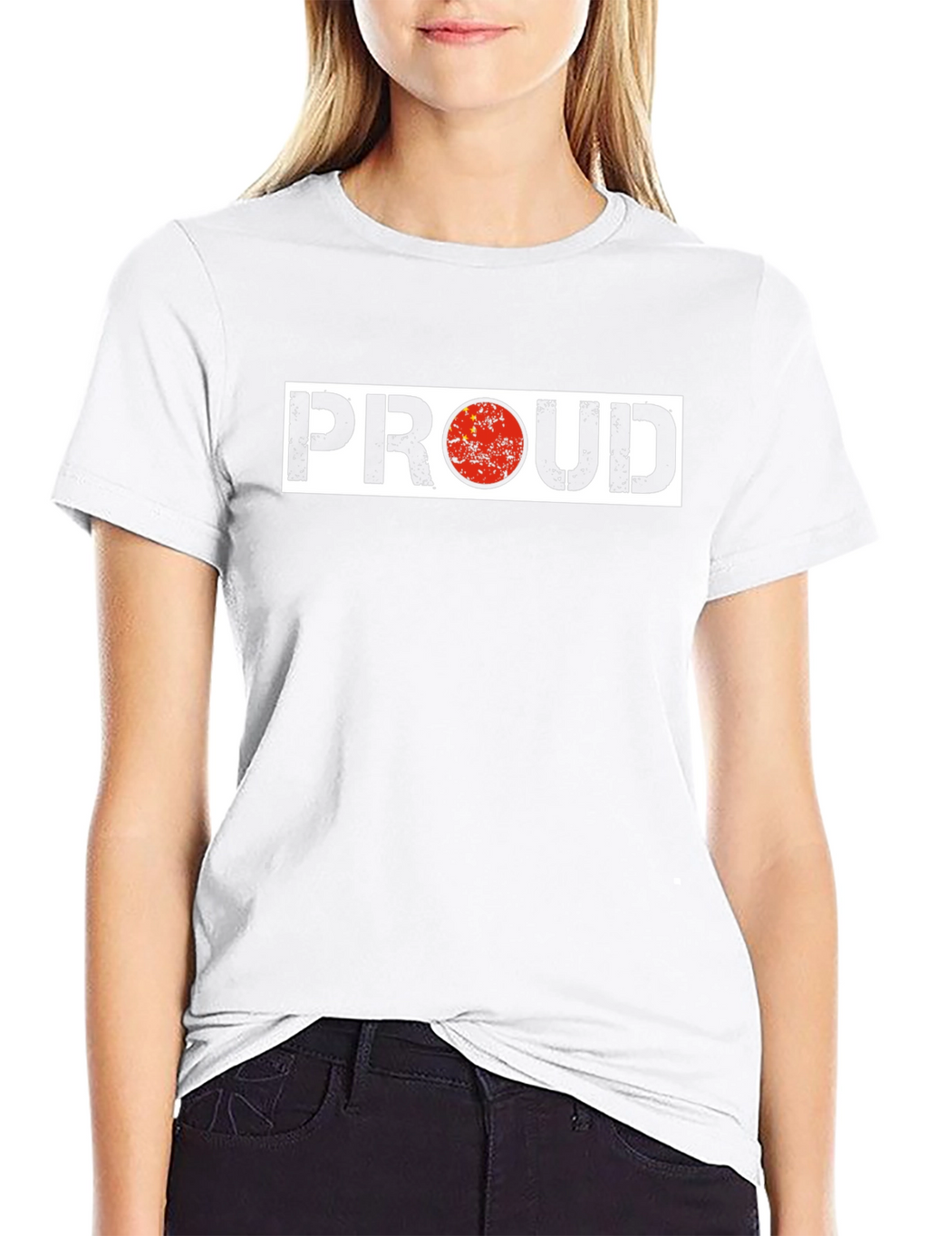 Proud China Flag Graphic Black T-Shirt
