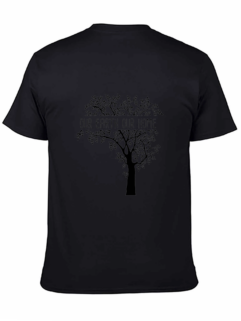 Earth Home Tree Graphic Tee - Black