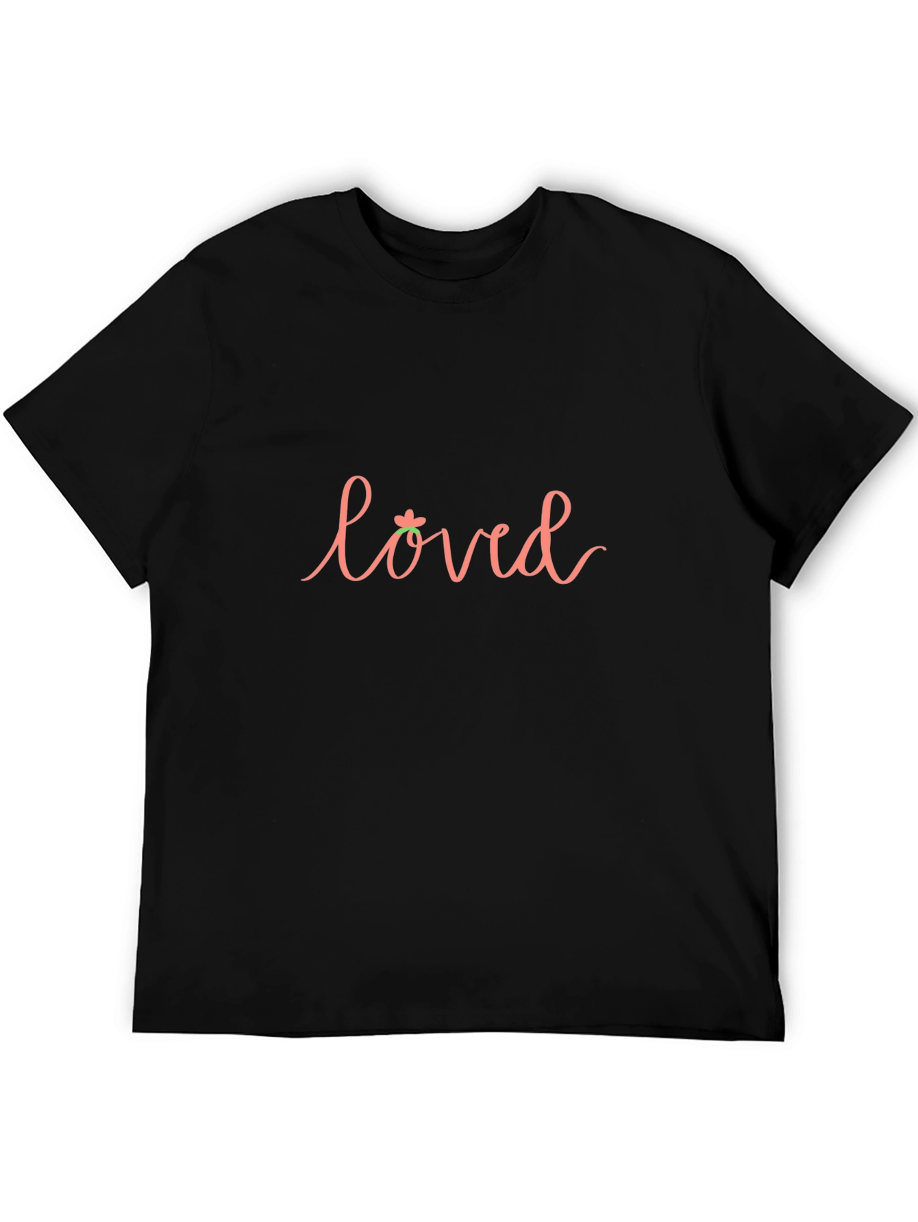 Loved Graphic Print Black T-Shirt