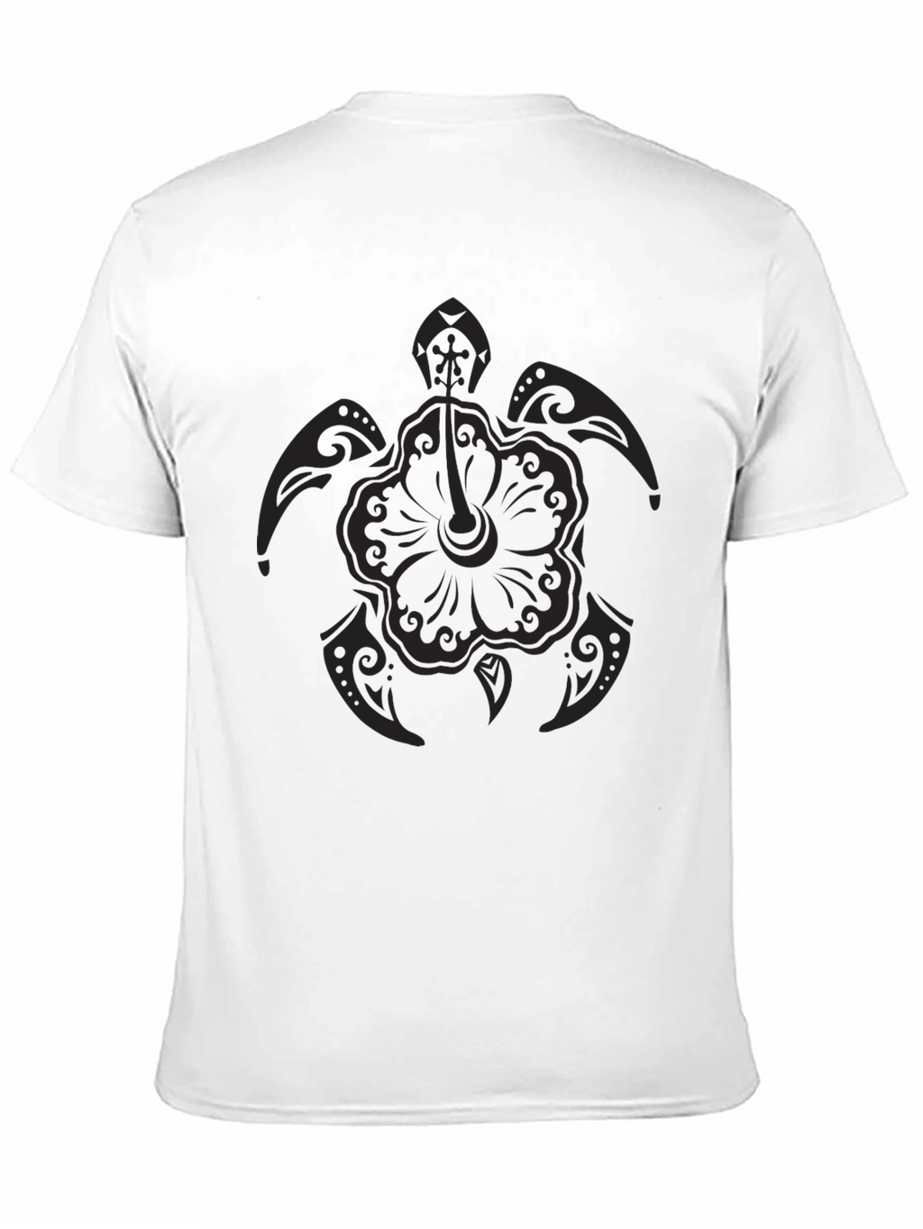 Black Turtle Hibiscus Graphic T-Shirt