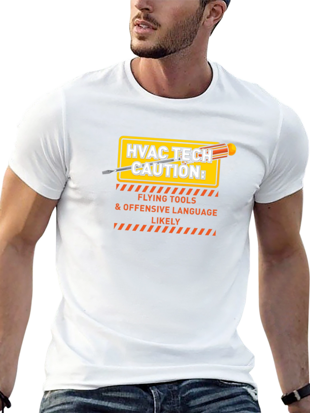 HVAC Tech Caution T-Shirt - Flying Tools