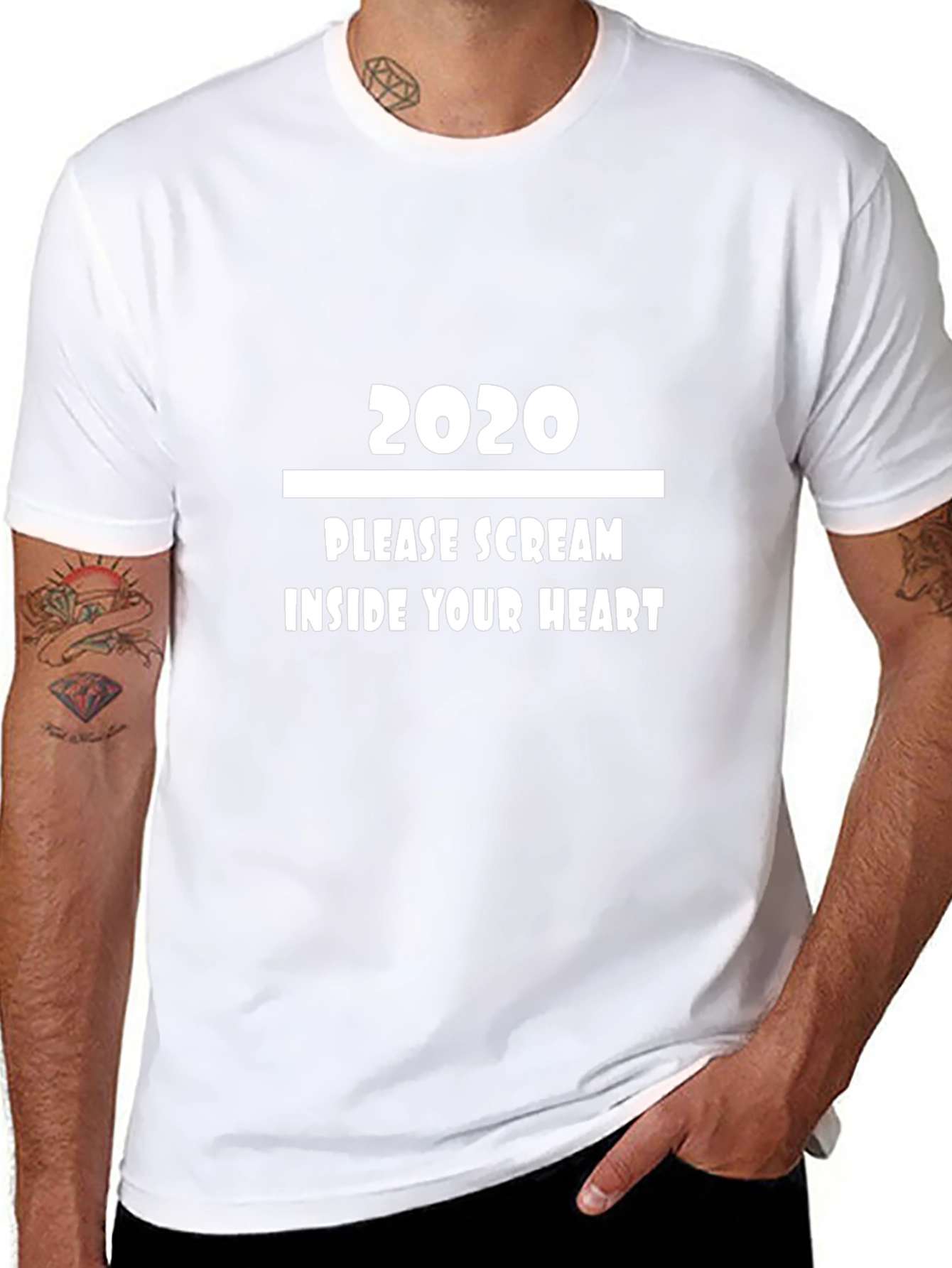 2020 Please Scream Inside Your Heart Black Tee