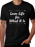 Love Life Graphic Tee - Black Cotton Blend