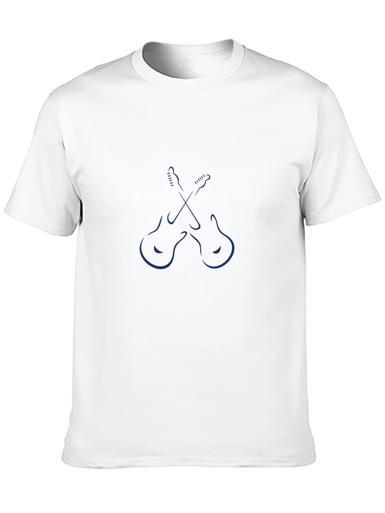 Cool Crossed Guitars Graphic Black T-Shirt