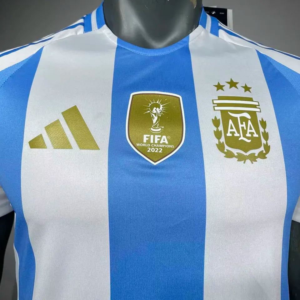 2024/25 Argentina Home Player Version Soccer Jersey (Have FlFA World Champion 2022 有胸前章) Detail 1
