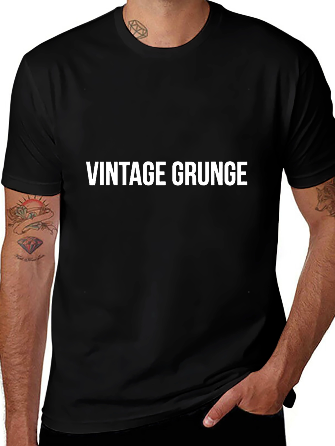 Vintage Grunge Graphic Black Tee