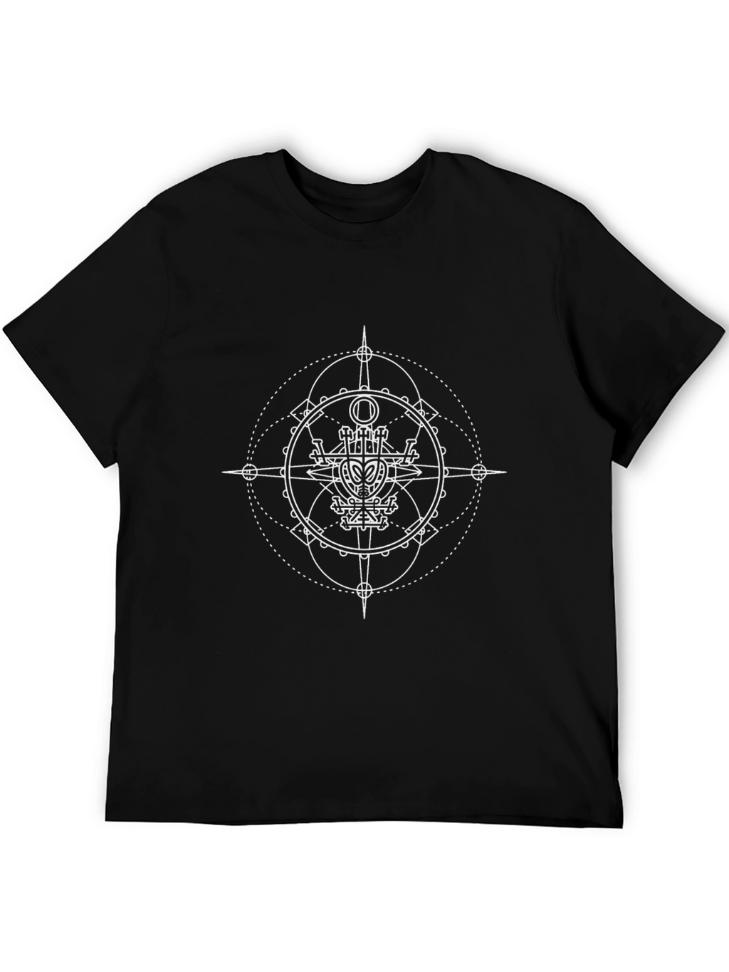 Geometric Compass Black Graphic Tee