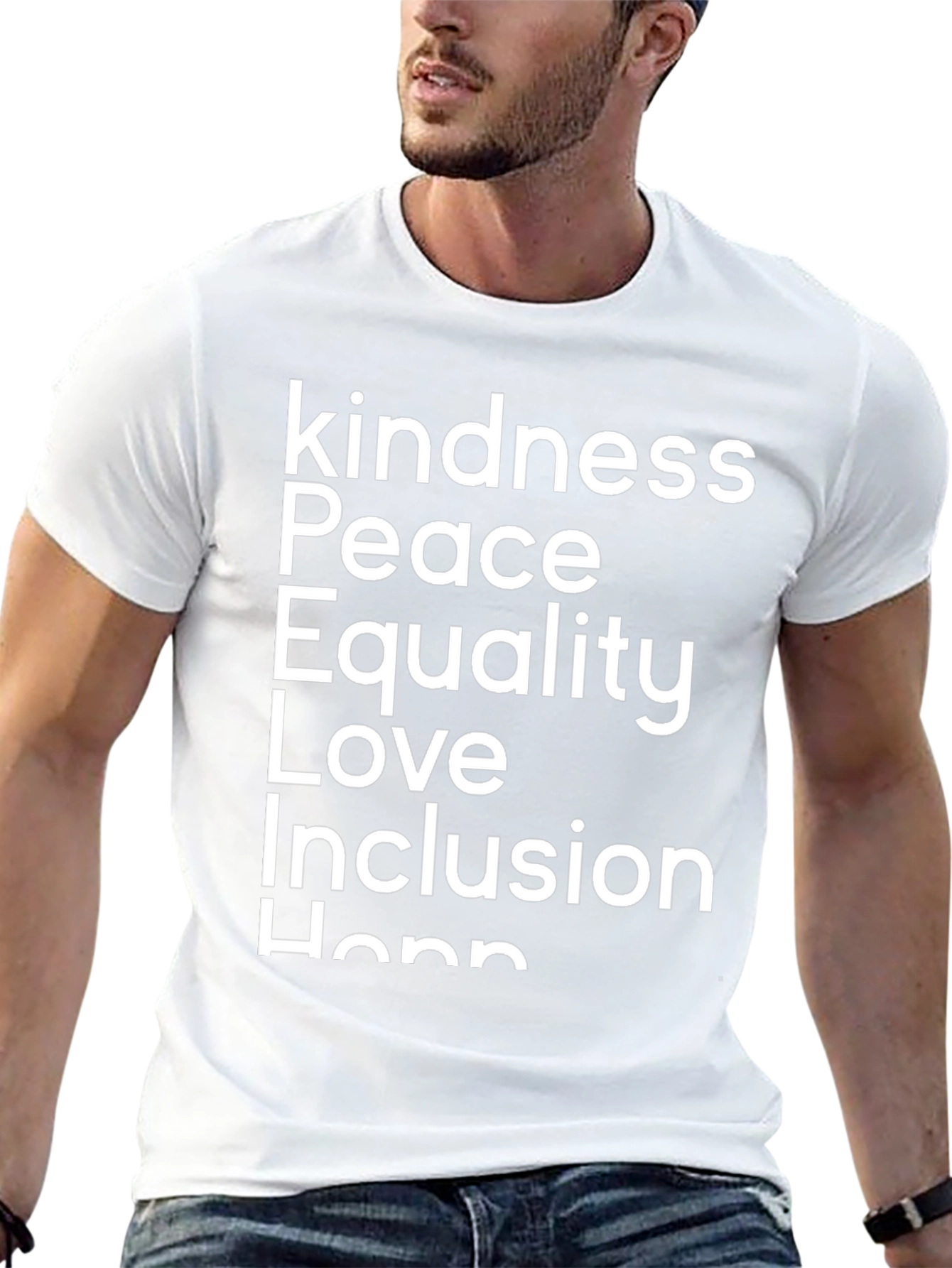 Kindness Peace Equality Love T-Shirt - Black