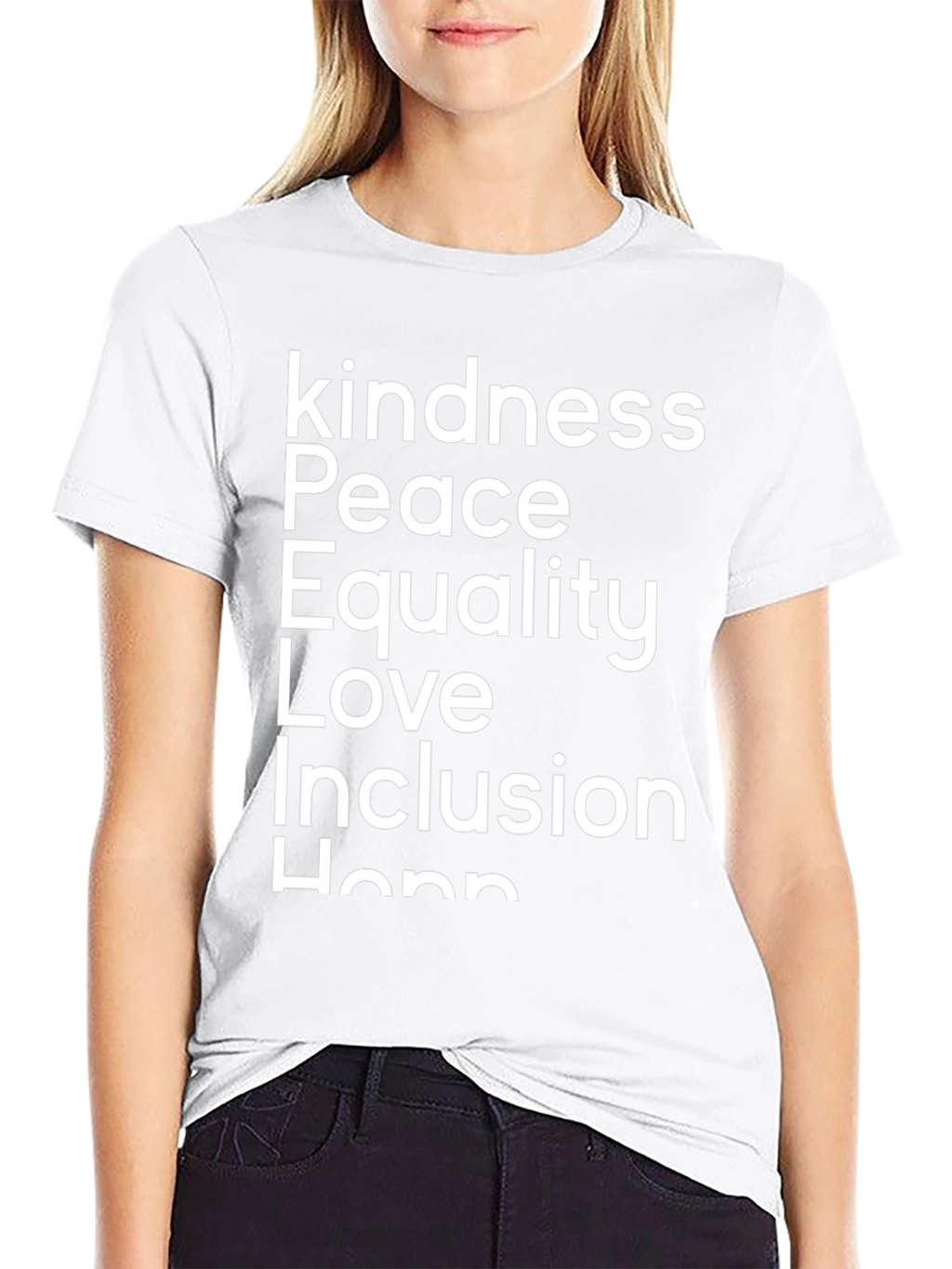 Kindness Peace Equality Love T-Shirt - Black