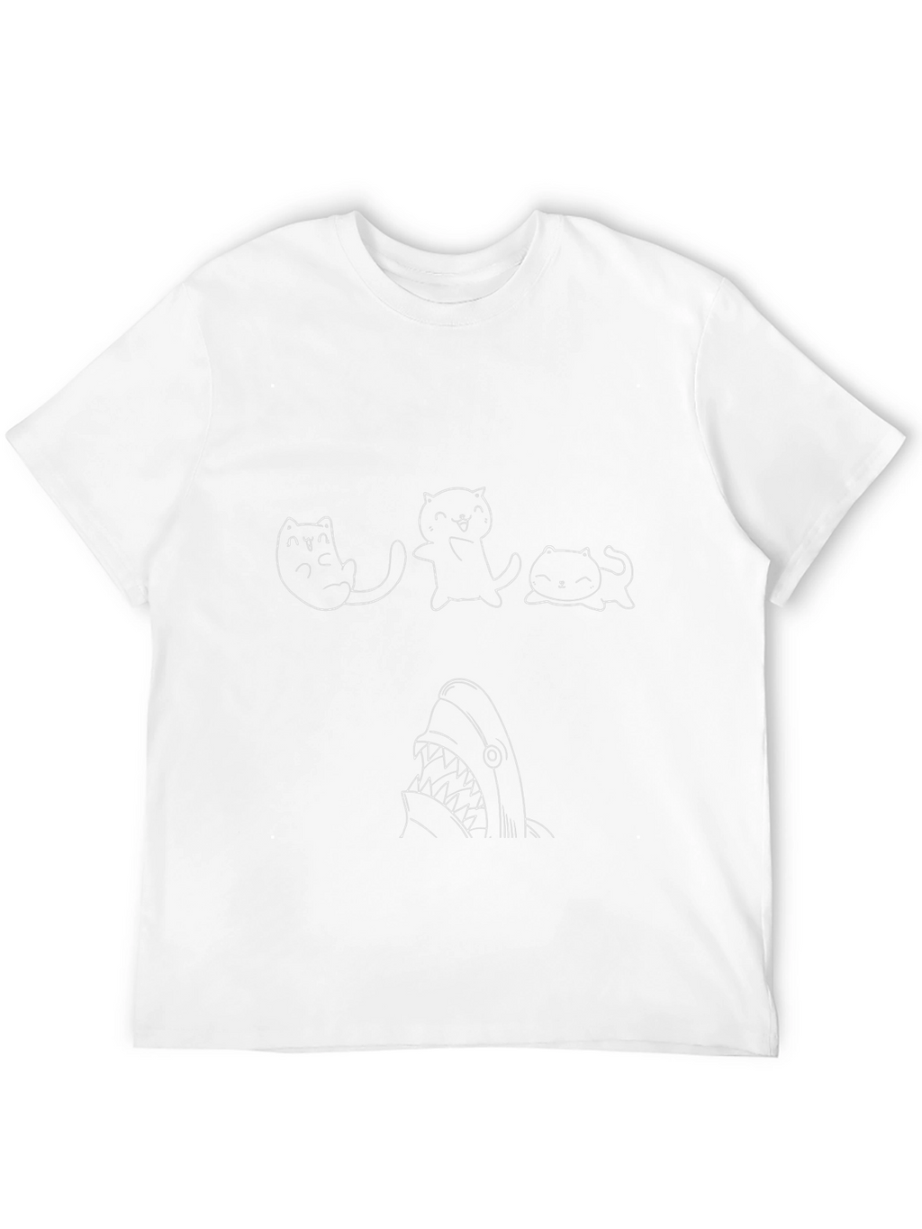 Cute Cat Shark T-Shirt - Black
