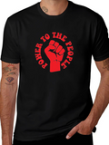 Power to the People Fist Graphic T-Shirt - Black