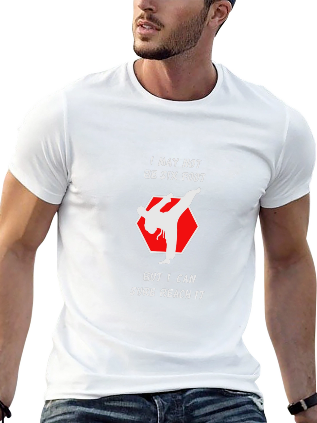 Funny Karate Kick T-Shirt - Reach Six Foot!